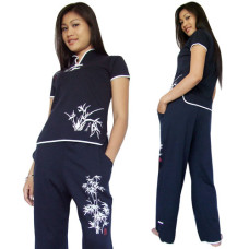 Navy Blue Women Kung Fu Suit